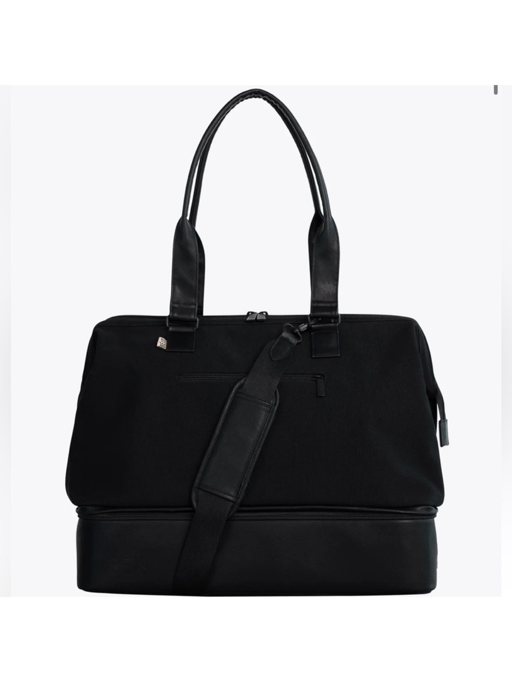 BEIS Black Travel Tote with Removable Shoulder Strap